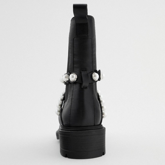 zara pearls boots